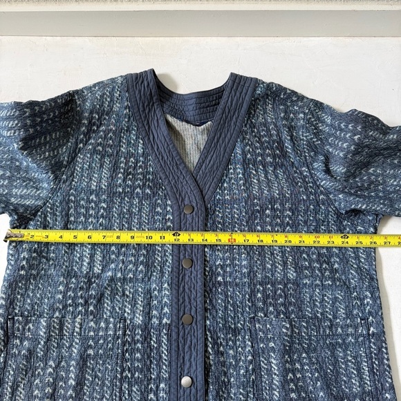 Isaac Mizrahi TRUE DENIM Quilted Printed Snap- Front Geometric Jacket Size 1X - Picture 8 of 9